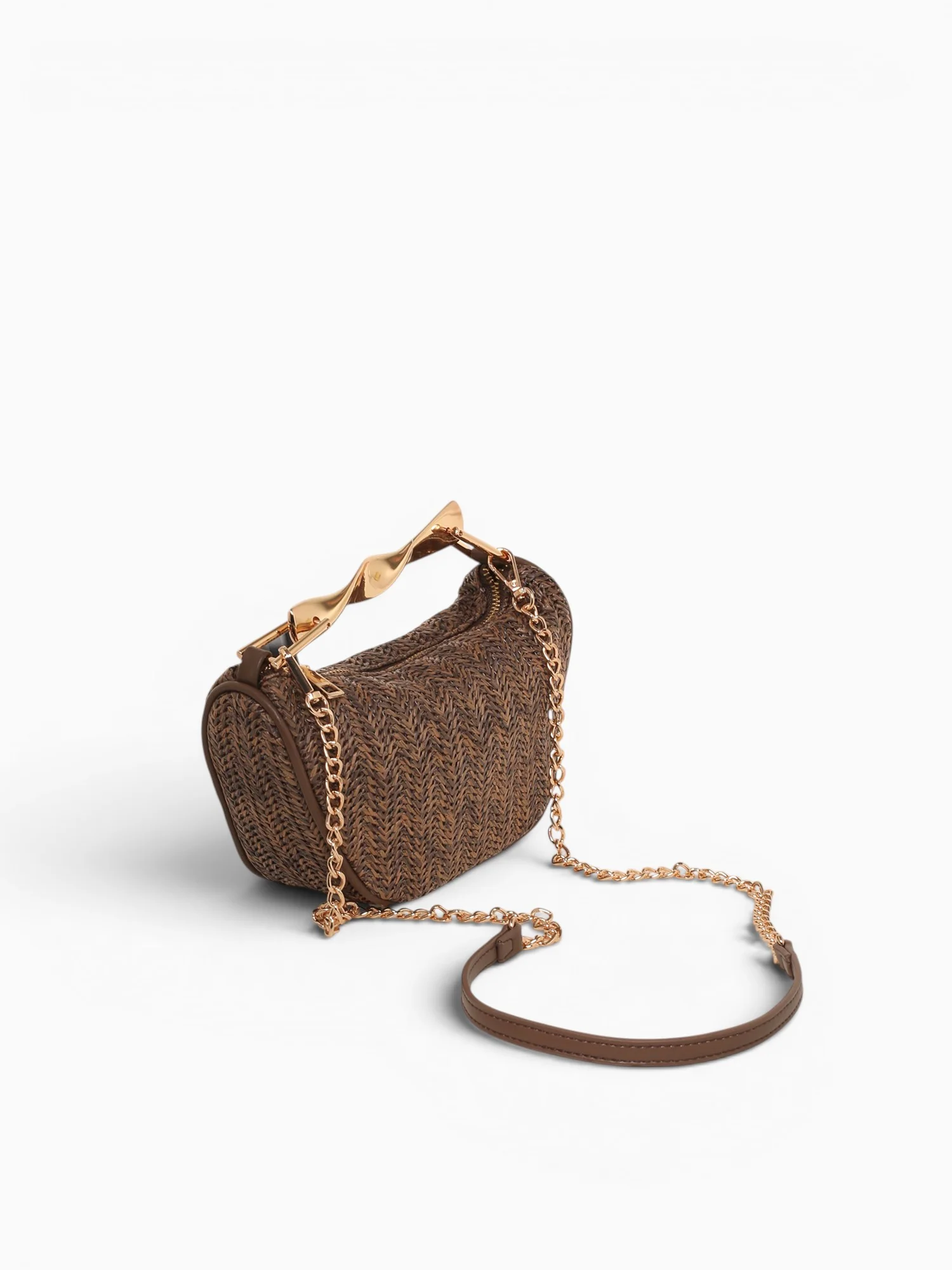 Lia Top Handle Brown Raffia - Image 3