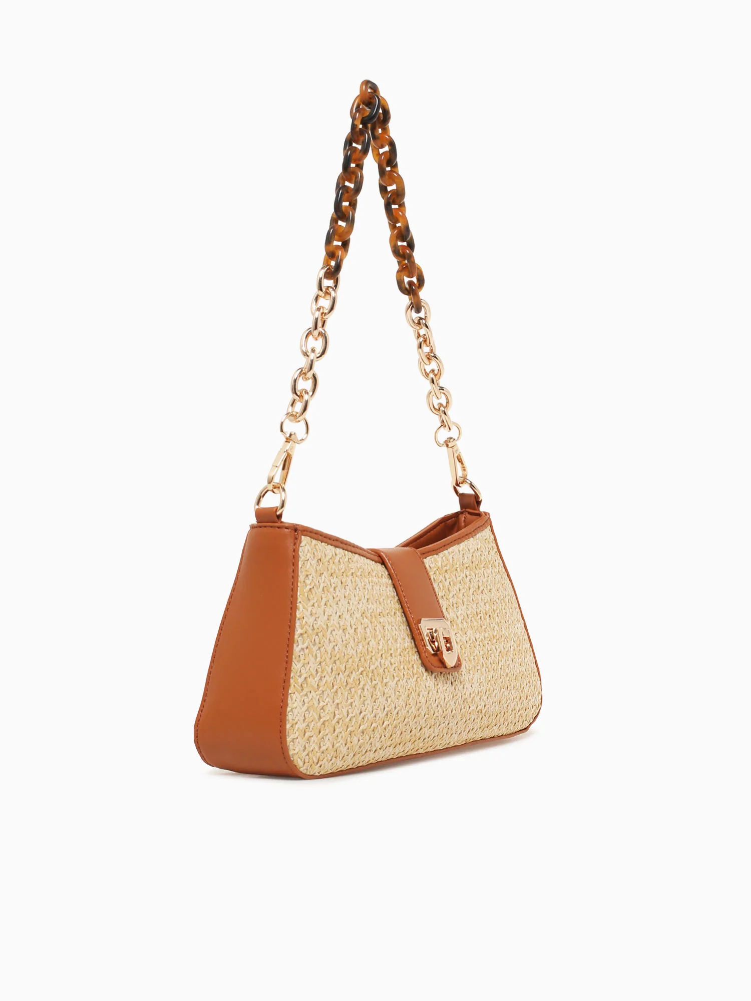 Melody Shoulder Bag Tan Raffia - Image 2