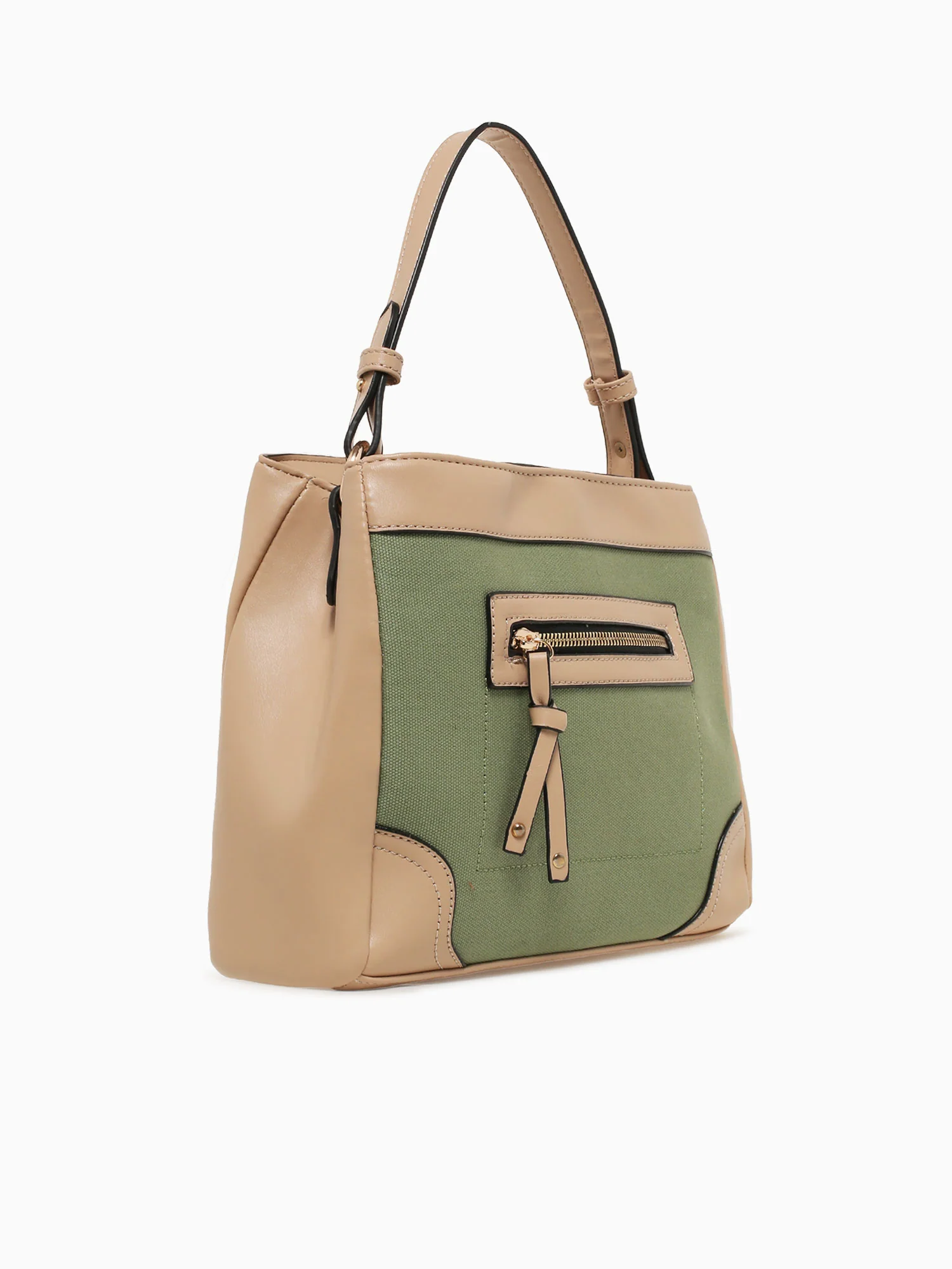Miranda Top Handle Beige Olive canvas - Image 2
