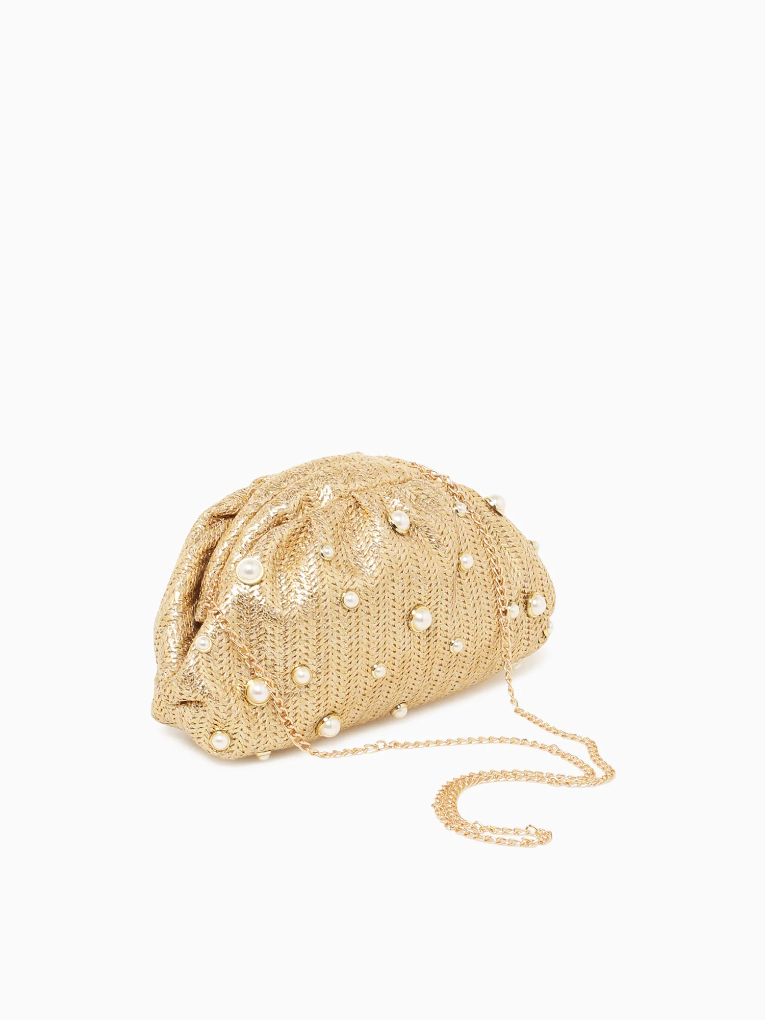 Pearl Kisslock Gold Raffia - Image 3