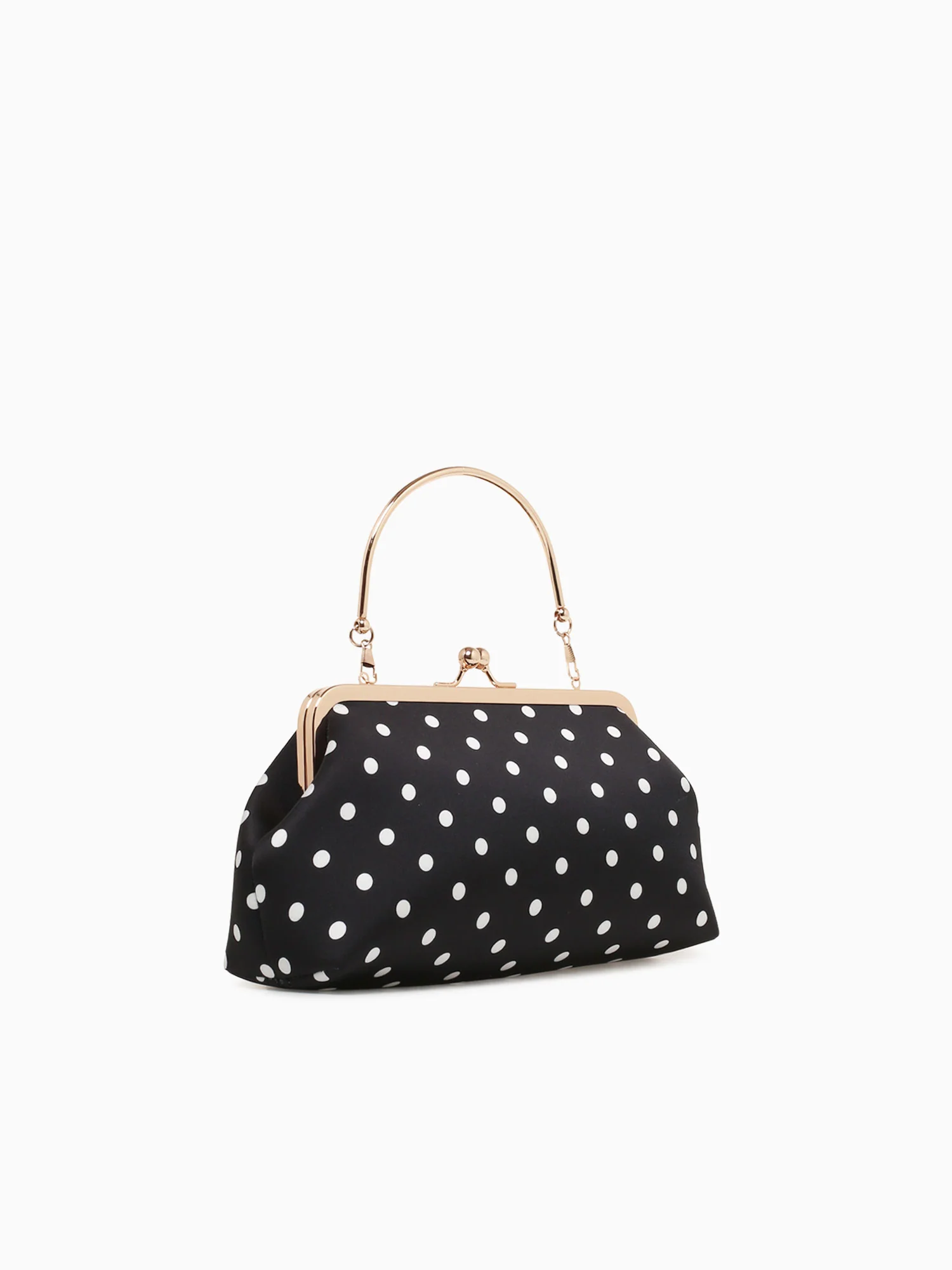 Polka Dot Kisslock Top Handle Black - Image 2